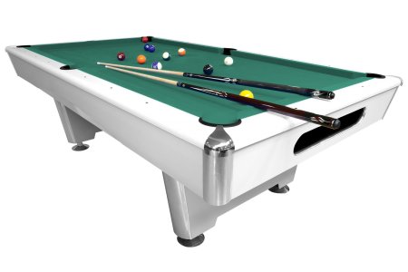 Бильярдный стол для пула Dynamic Billard "Triumph" 8 футов (матово-белый) в комплекте, аксессуары и сукно