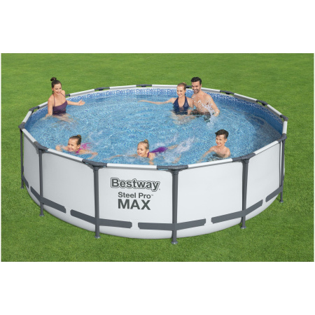 Каркасный бассейн Bestway Steel Pro Max 56950 (427x107см, с фильтр-насосом, лестницей и тентом)