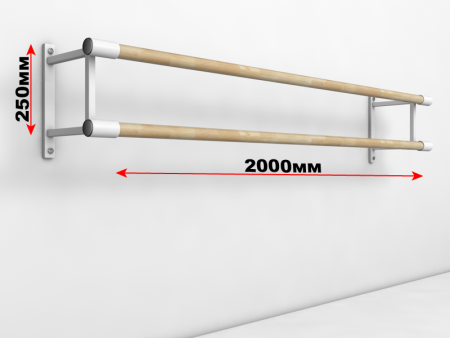 Станок балетный настенный двухрядный