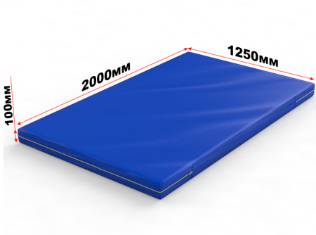 Мат гимнастический 2000х1250х100 мм на молнии (синий)