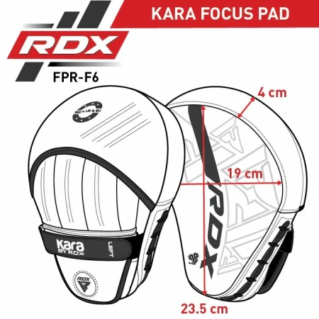 Лапы боксерские изогнутые RDX Kara FPR-F6 черн/бел.мат.