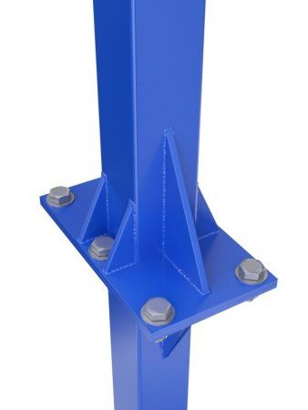 Баскетбольная стойка разборная одноопорная со стритбольным щитом 960х800 мм из оргстекла и масс. кольцом (со съёмной закладной)