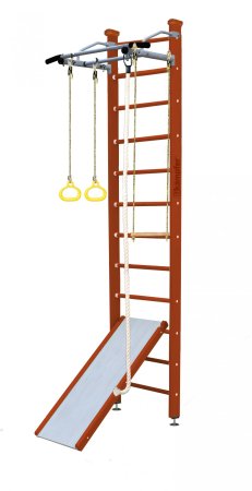 Шведская стенка Kampfer Ride Ceiling (№4 Вишневый Высота 3 м белый антик турник)