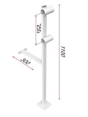 Кронштейн двухрядный напольно-пристенный