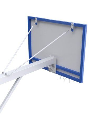 Баскетбольная стойка с щитом 1200х900 из фанеры на метал. каркасе с массовым кольцом