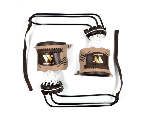 Комплект луз с выкатом RU-M2, скоба - латунь (лен, бежевая кожа, комбинированная) плетенка с логотипом