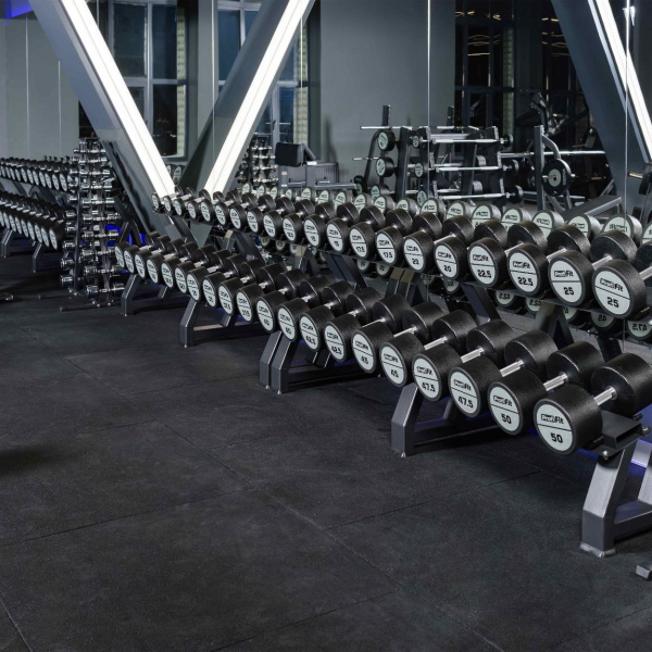 Гантельный ряд полиуретановый (шаг 2,5 кг, 5 пар) PROFI-FIT 27,5-37,5 кг