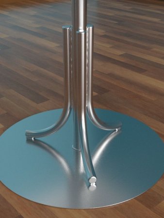 Кронштейн однорядный мобильный на круглом основании из нержавеющей стали