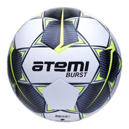 Мяч футбольный АТЕМИ BURST р. 5,белый/черн/желтый.Камера:латекс,покрышка:ПУ, 32 п,круж 68-71, гибрид