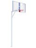Баскетбольная стойка стационарная с проф. щитом 1800х1050 мм из оргстекла 10 мм и усиленным кольцом