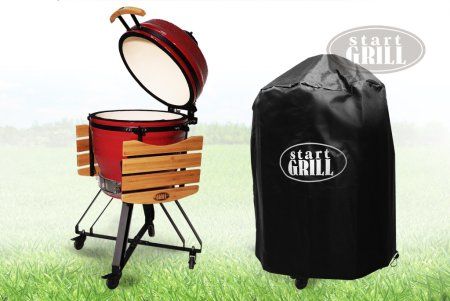 Керамический гриль-барбекю 22 дюйма (красный) (56 см)