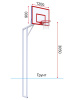 Баскетбольная стойка двухопорная с трен.щитом 1200х900 мм из метал. листа и массовым кольцом