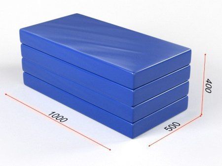 Мат гимнастический складной в три сложения (синий)