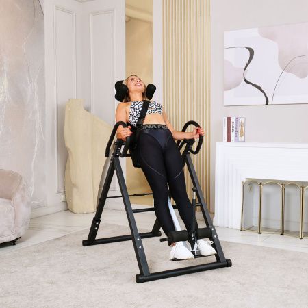 Инверсионный стол складной DFC STYLE чёрный, U-образный фиксатор