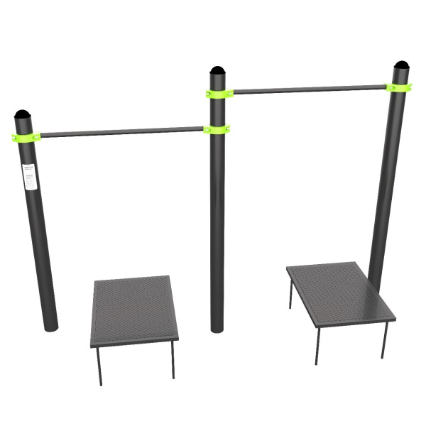 W333 GTO Перекладины разноуровневые для подтягивания из виса лежа на низкой перекладине ZAVODSPORTA