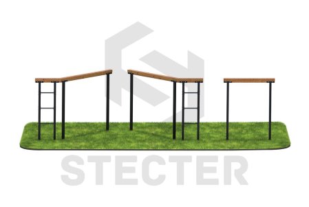 Элемент полосы препятствий "Разрушенный мост из 3-х элементов"