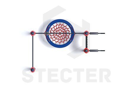 Уличный комплекс из турника, качели Гнездо и тренажера вертикальные брусья-пресс