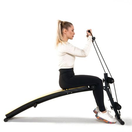 Скамья для пресса DFC с гантелями и эспандерами  D102RY