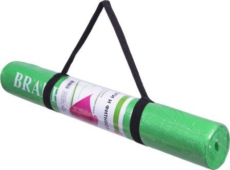 Коврик для йоги и фитнеса Bradex SF 0694, 183*61*0,4 см, зеленый с переноской