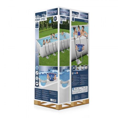 Каркасный бассейн Bestway Power Steel 5612B (640x274x132см, с фильтр-насосом, лестницей и тентом)