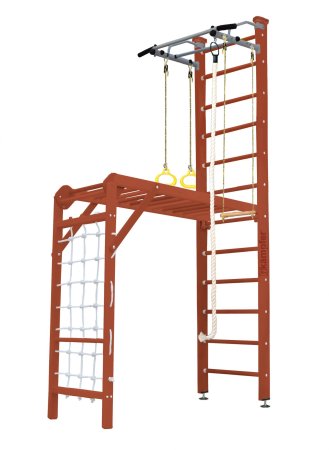 Шведская стенка Kampfer Union Ceiling (№4 Вишневый Высота 3 м белый антик турник)