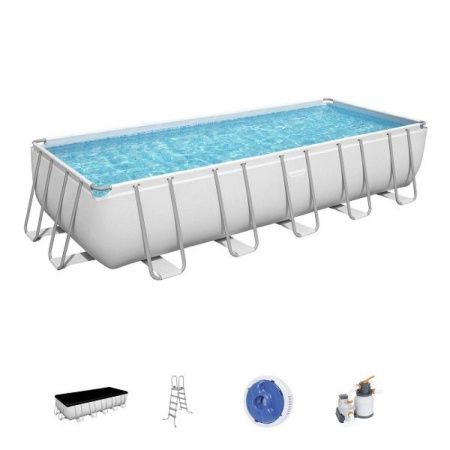 Каркасный бассейн Bestway Power Steel 5612B (640x274x132см, с фильтр-насосом, лестницей и тентом)