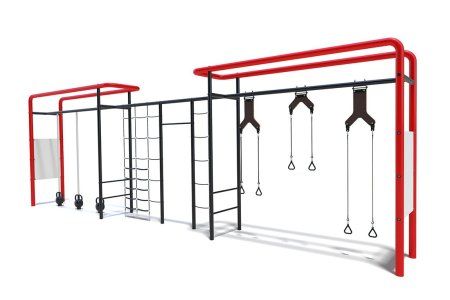 Комплекс Тренажер с функциональными кольцами, сетью и гирями