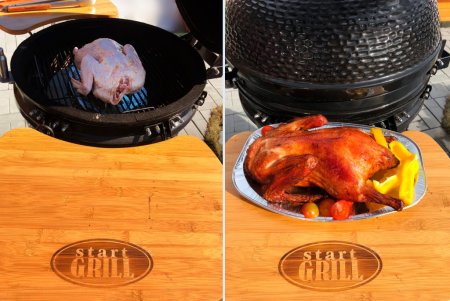 Керамический гриль-барбекю 18 дюйма (черный) (48см)