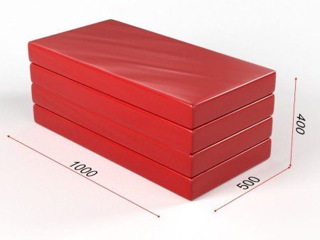 Мат гимнастический складной в три сложения (красный)