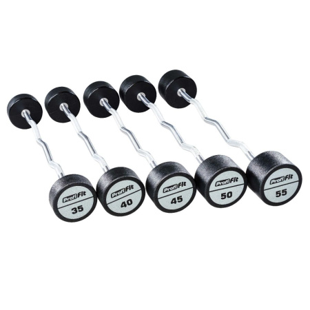 Набор изогнутых полиуретановых штанг (шаг 5 кг, 5 шт) PROFI-FIT 35-55 кг