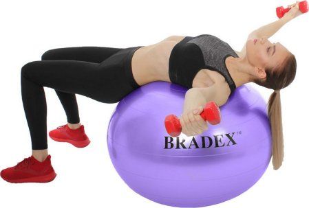 Мяч для фитнеса «ФИТБОЛ-65» Bradex SF 0718 с насосом, фиолетовый
