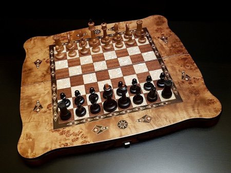 Шахматы - нарды "Вавилон" клен антик