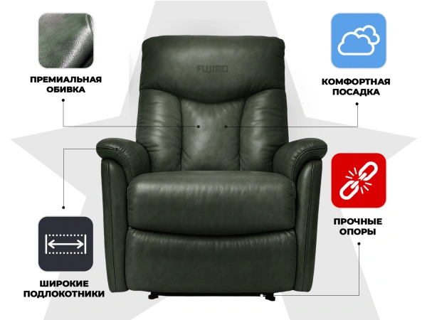 Кресло-реклайнер электрический FUJIMO DREAM EW Premium Изумруд