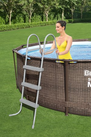 Каркасный бассейн Bestway Steel Pro MAX Ротанг 56709 (366х100, с фильтр-насосом)