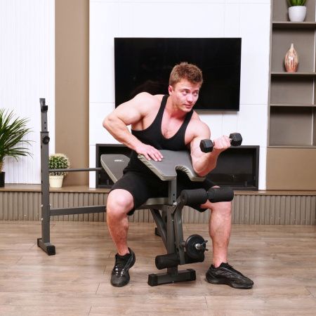 Скамья со стойками под штангу DFC D705