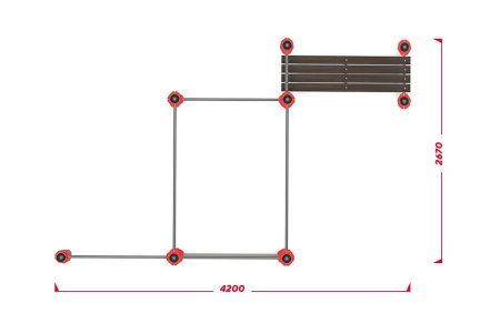 Нержавеющий воркаут комплекс с турниками, шведской стенкой и наклонной лавкой для пресса