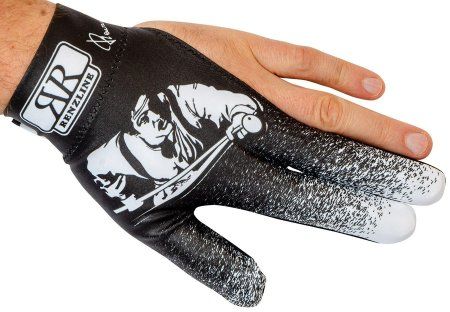 Перчатка для бильярда на левую руку черно-белая серия Renzline коллекция Renzo Longoni Player