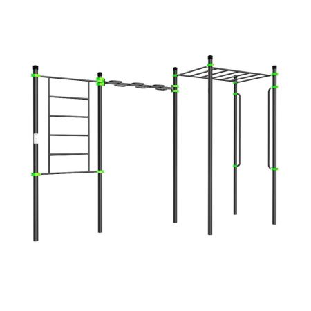 W223 Воркаут (шведская стенка, рукоход-змеевик и классический, перекладины вертикальные) ZAVODSPORTA