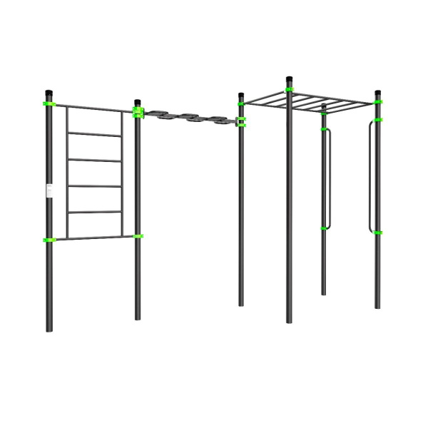 W223 Воркаут (шведская стенка, рукоход-змеевик и классический, перекладины вертикальные) ZAVODSPORTA