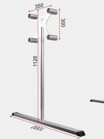 Кронштейн мобильный двухрядный двухсторонний из нержавеющей стали