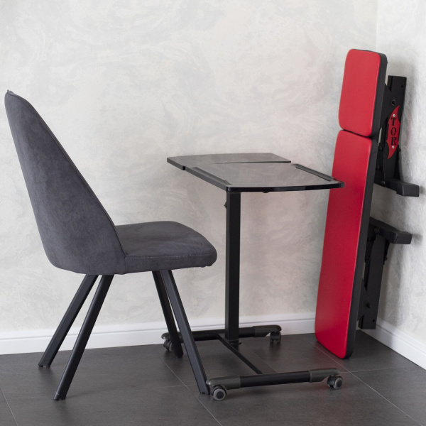 Скамья горизонтальная домашняя складная - Черный-Красный