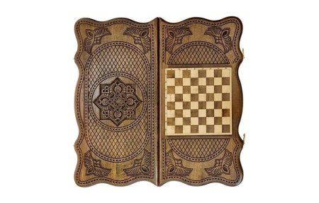 Нарды резные "Тёмный Узор 1" 50, Mirzoyan