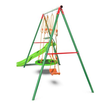 Детский комплекс DFC MULTIPLAY качели: гнездо, верёвочные; горка