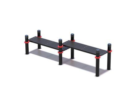 Горизонтальная гимнастическая скамья двойная разноуровневая (для выполнения испытаний (тестов) ГТО "