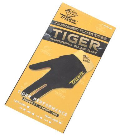 Перчатка бильярдная «Tiger» (черно-желтая) XL
