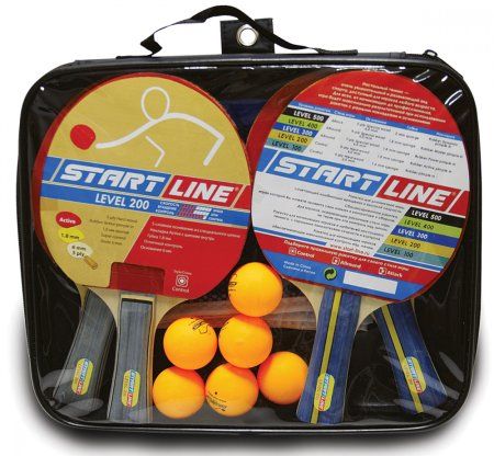 Набор для н/тенниса Start Line (4 р-ки Level 200, 6 мяча Club Select, сетка с креплением)