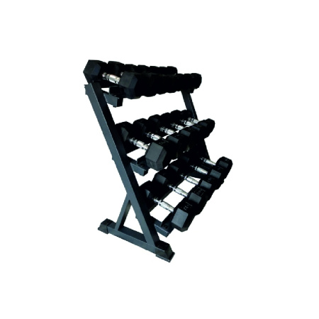 Стойка для  гексагональных  гантелей трехрядная UG-674