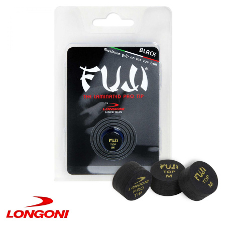 Наклейка для кия Longoni Fuji Black ø14мм Medium 1шт.