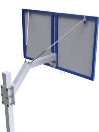 Баскетбольная стойка разборная с игровым щитом 1800х1050 мм из фанеры на металлическом каркасе и усиленным кольцом