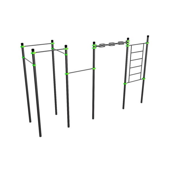 W245 Воркаут (шведская стенка, рукоход-змеевик, 5 перекладин) ZAVODSPORTA